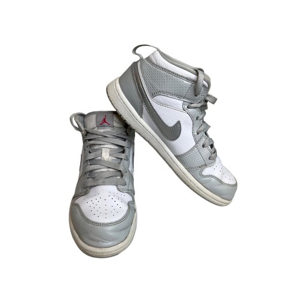 Nike Other - Nike Air Jordan Kids Silver White Mid Sneakers Youth Size 3